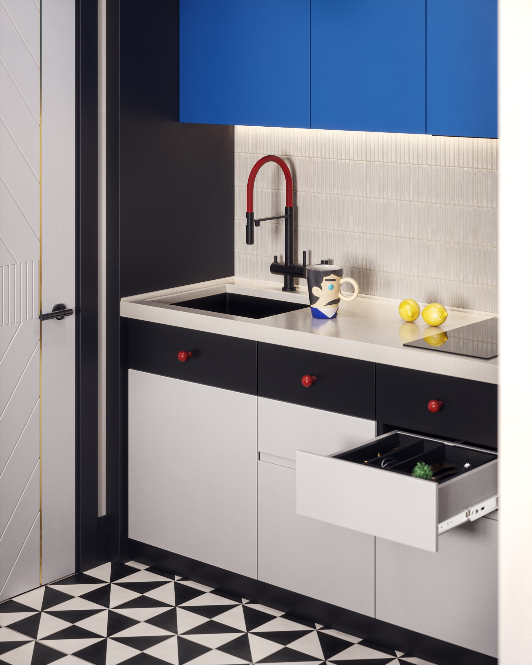 3D visualization of a small apartment for TADstudio. 3D visualization for architects and designers