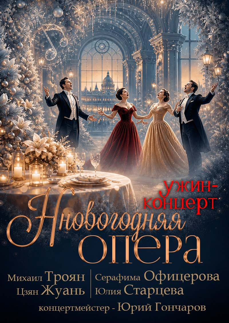 Афиша, Новогодний ужин-концерт за столиками в особняке Шрёдера, куда пойти в Петербурге на новый год, праздник, опера