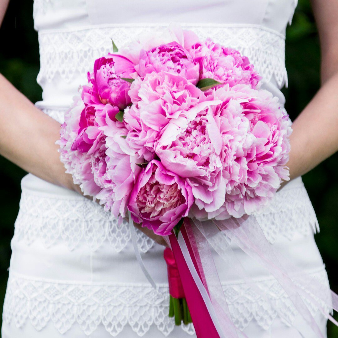 Букет невесты из розовых пионов. Флорист Маргарита Гладкова