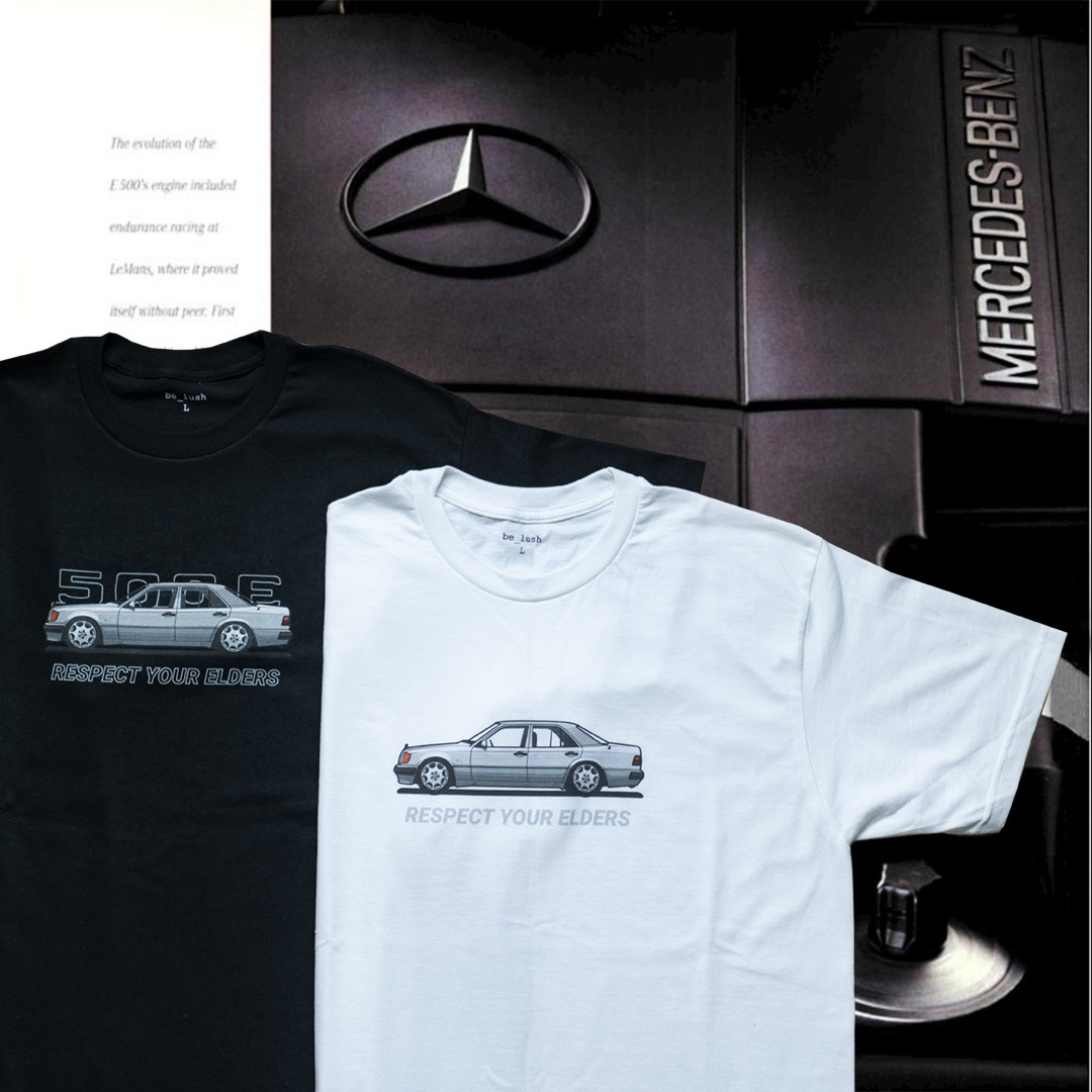 Классическая футболка унисекс с изображением Mercedes-Benz 500E в кузове w124