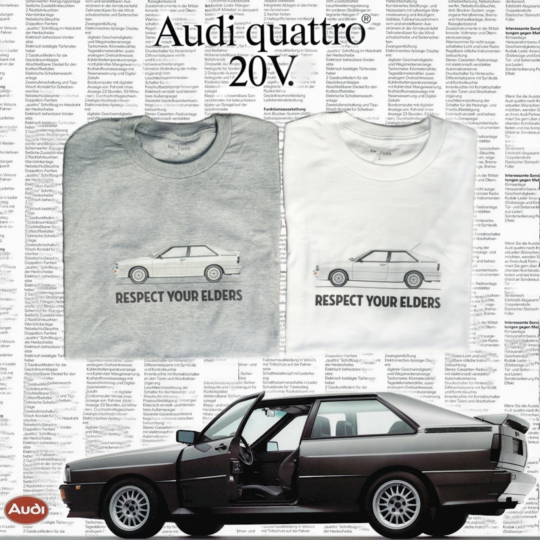 принт Audi Quattro доступный в трех цветах