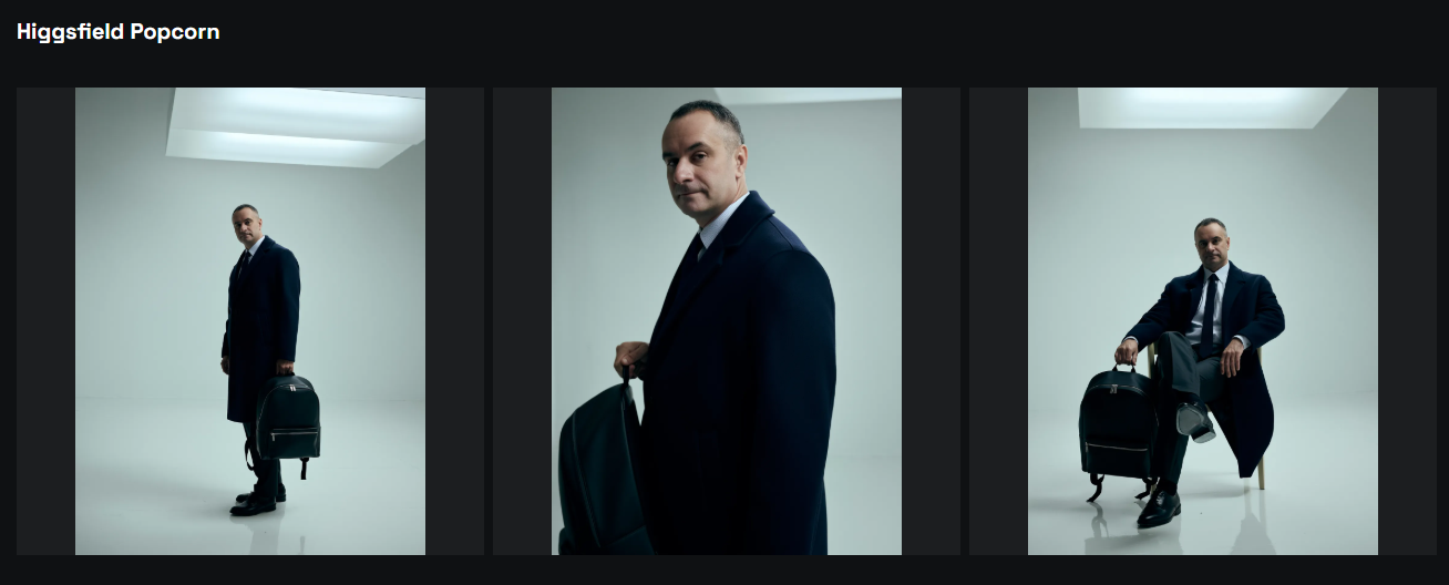 Пример фото, сгенерированного нейросетью Higgsfield с собственным лицом: реалистичное изображение в минималистичной обстановке