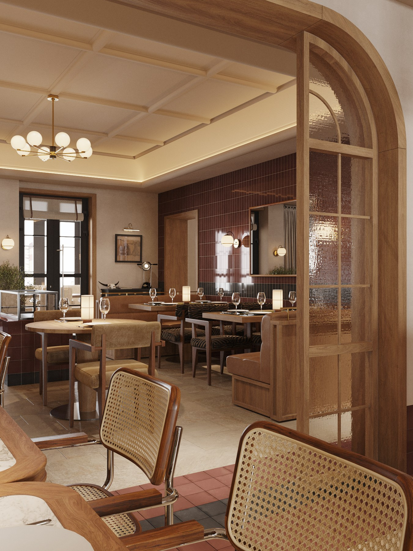 КУРИЦА ИЛИ РЫБА / семейный ресторан, 200 м². Rezells Architects — студия дизайна жилых и коммерческих интерьеров