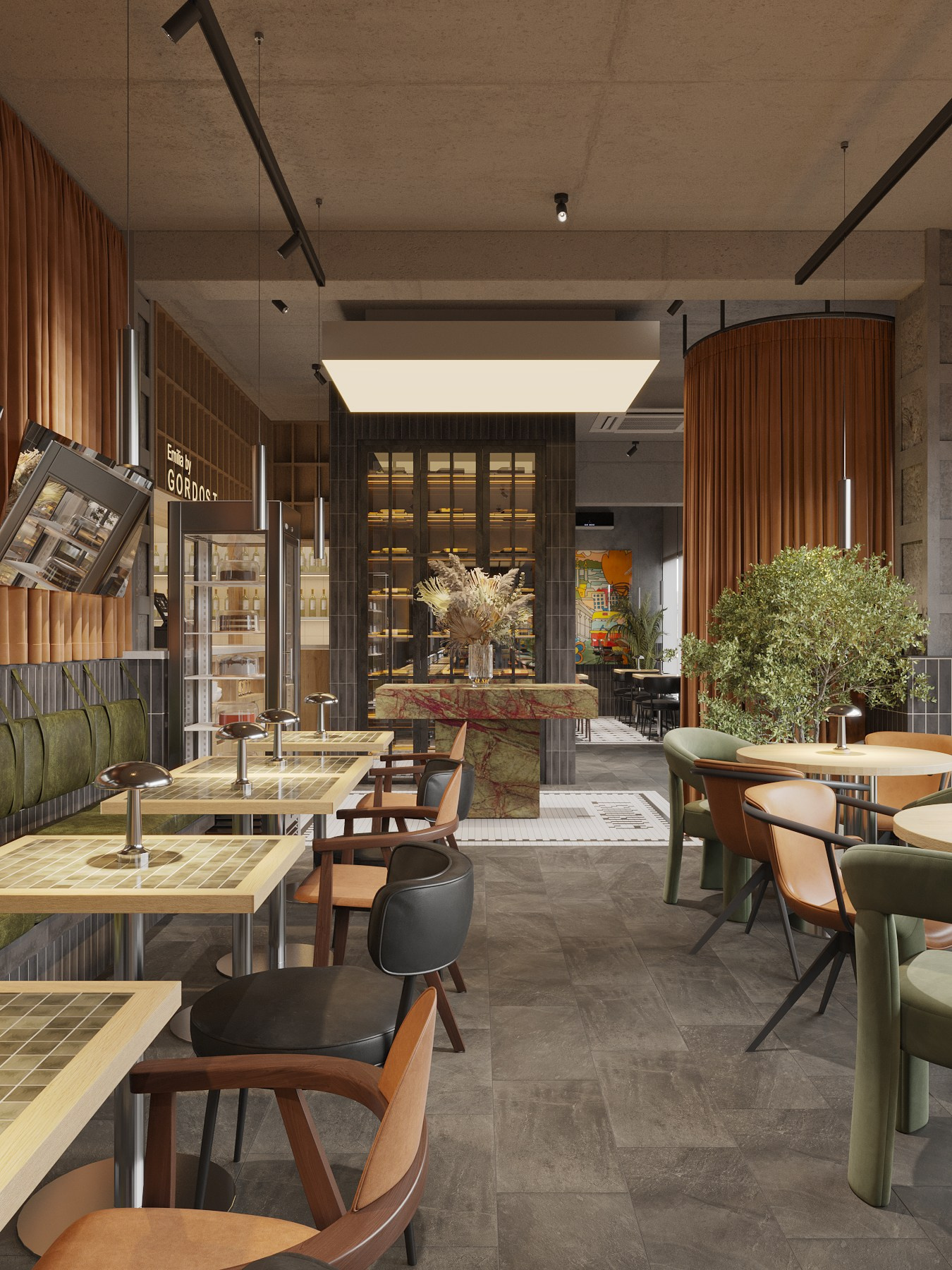 EMILIA by GORDOST / гастробистро, 80 м². Rezells Architects — студия дизайна жилых и коммерческих интерьеров