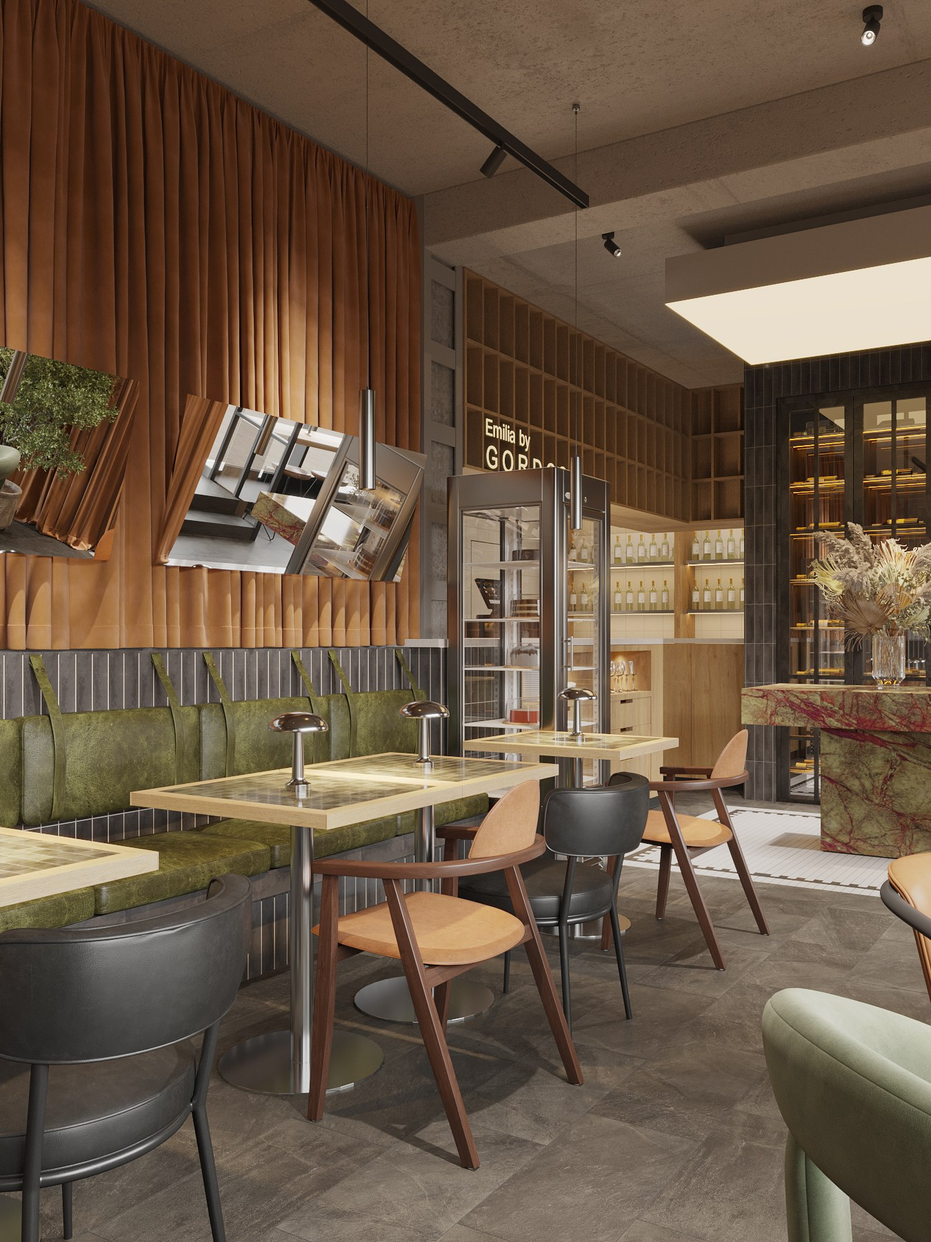 EMILIA by GORDOST / гастробистро, 80 м². Rezells Architects — студия дизайна жилых и коммерческих интерьеров