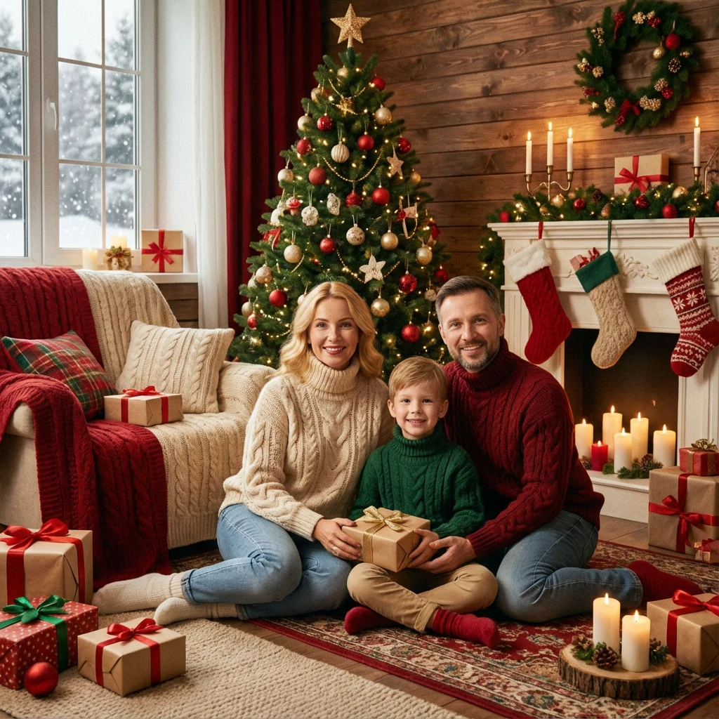 красивая новогодняя фотосессия