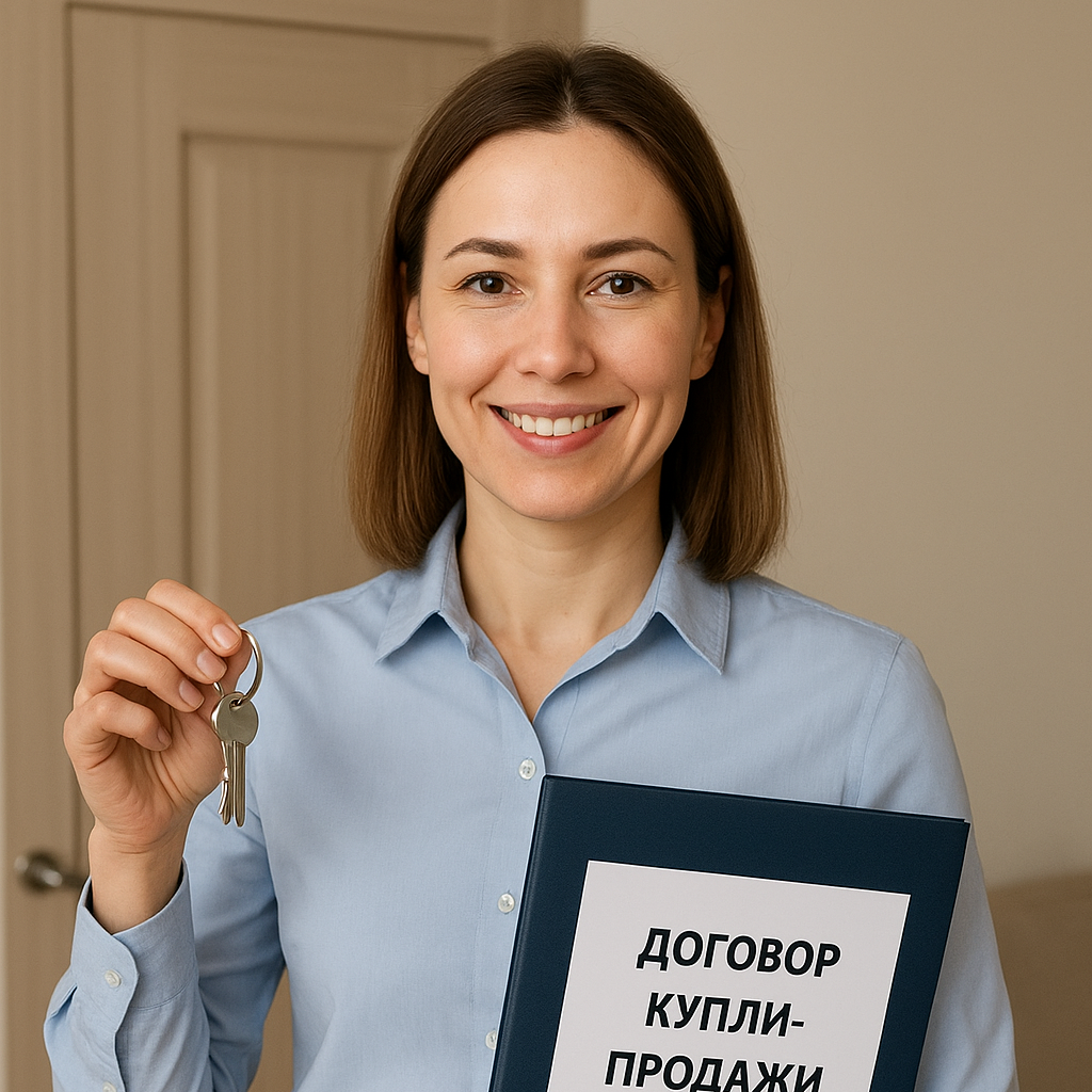 Собственник жилого помещения с ключами и документами на квартиру