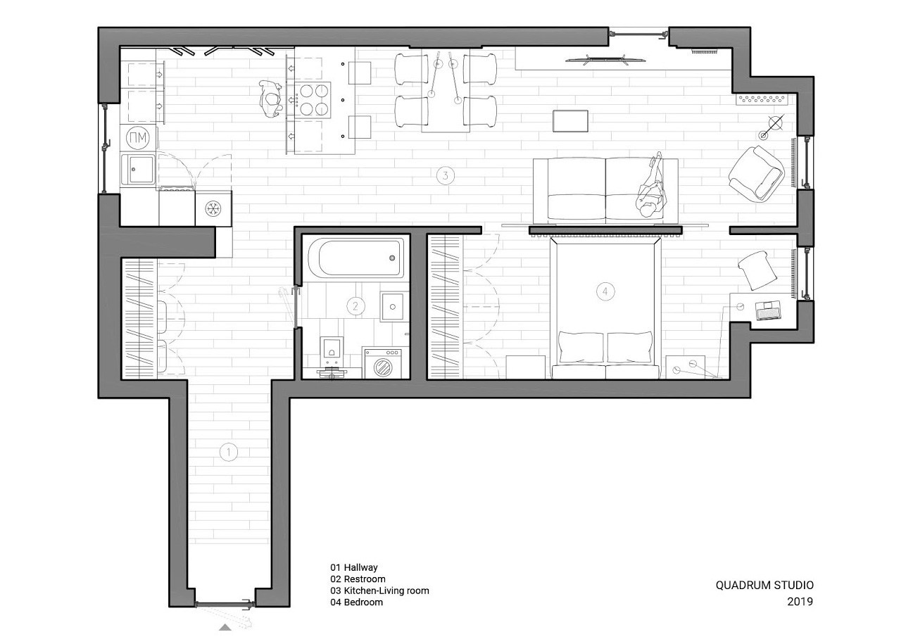 DK_CH_Flat — Bachelor apartment in Saratov Russia designed by QUADRUM STUDIO
