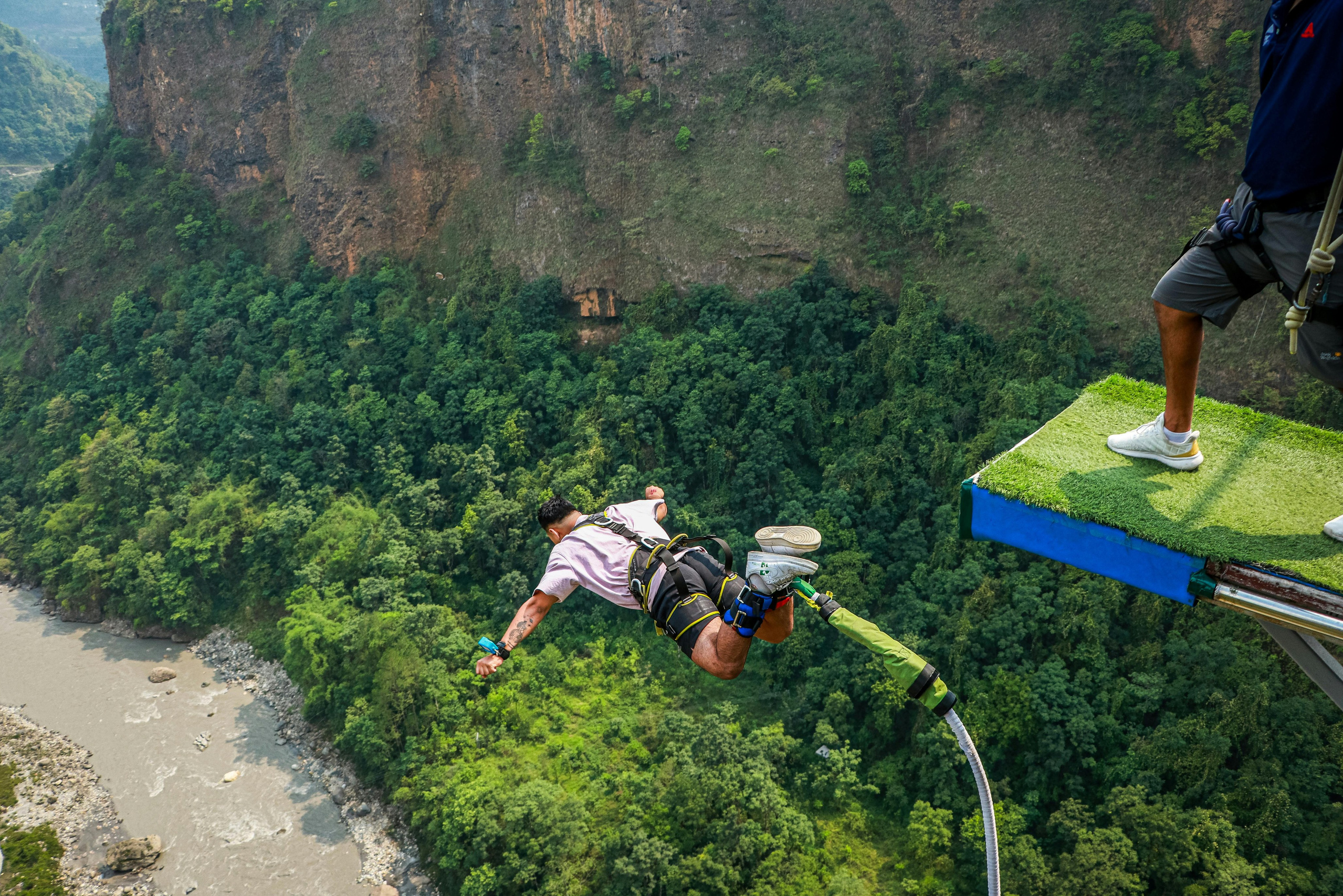 Sky Park Sochi suspension bridge above mountain canyon