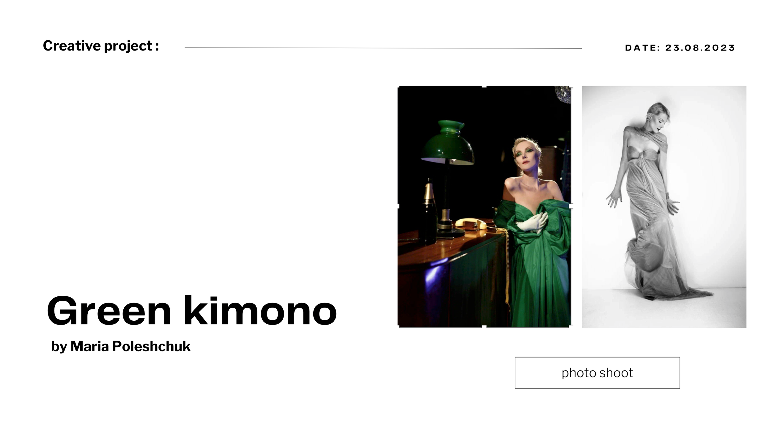 Green kimono. Maria Poleshchuk, commercial photographer in Sydney