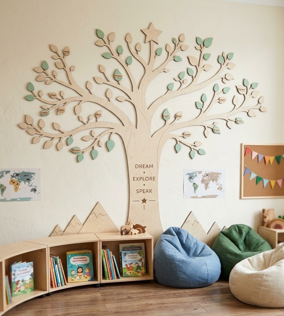 «Language Pathfinders Tree»: дерево, которое учит мечтать и говорить. Арт-объекты для стен. Авторские картины, панно, часы и портреты по фото
