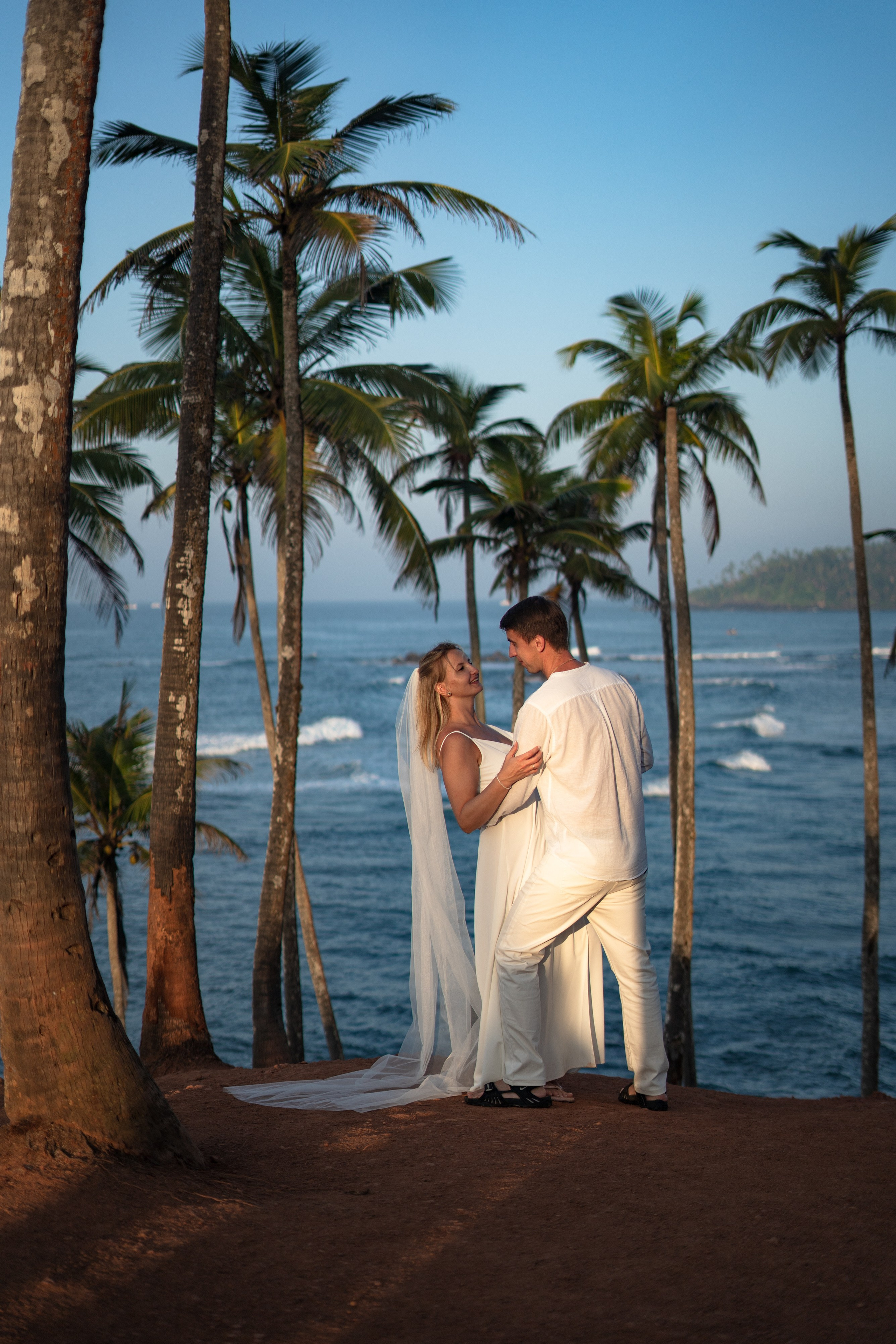 newlyweds on the beach