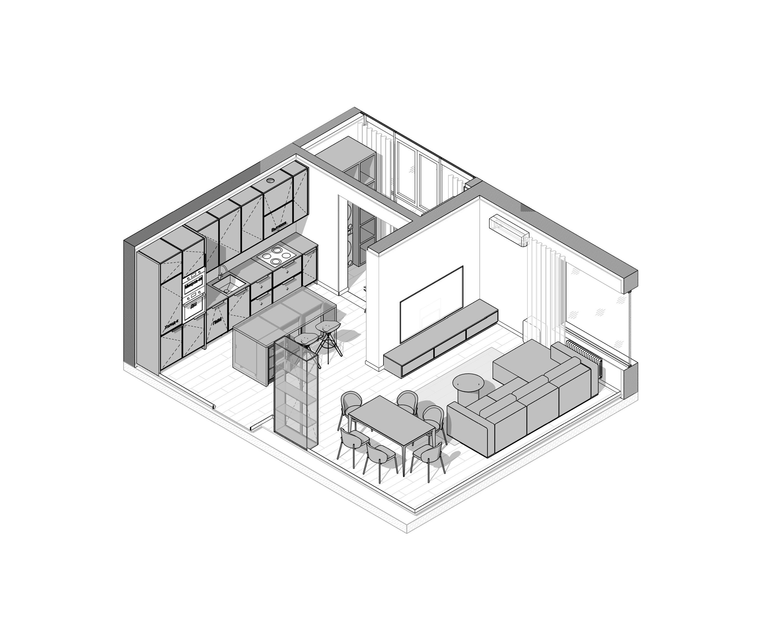 Квартира ЖК Полюса ЮГ 146. Архитектурно-дизайнерское бюро ROOMS