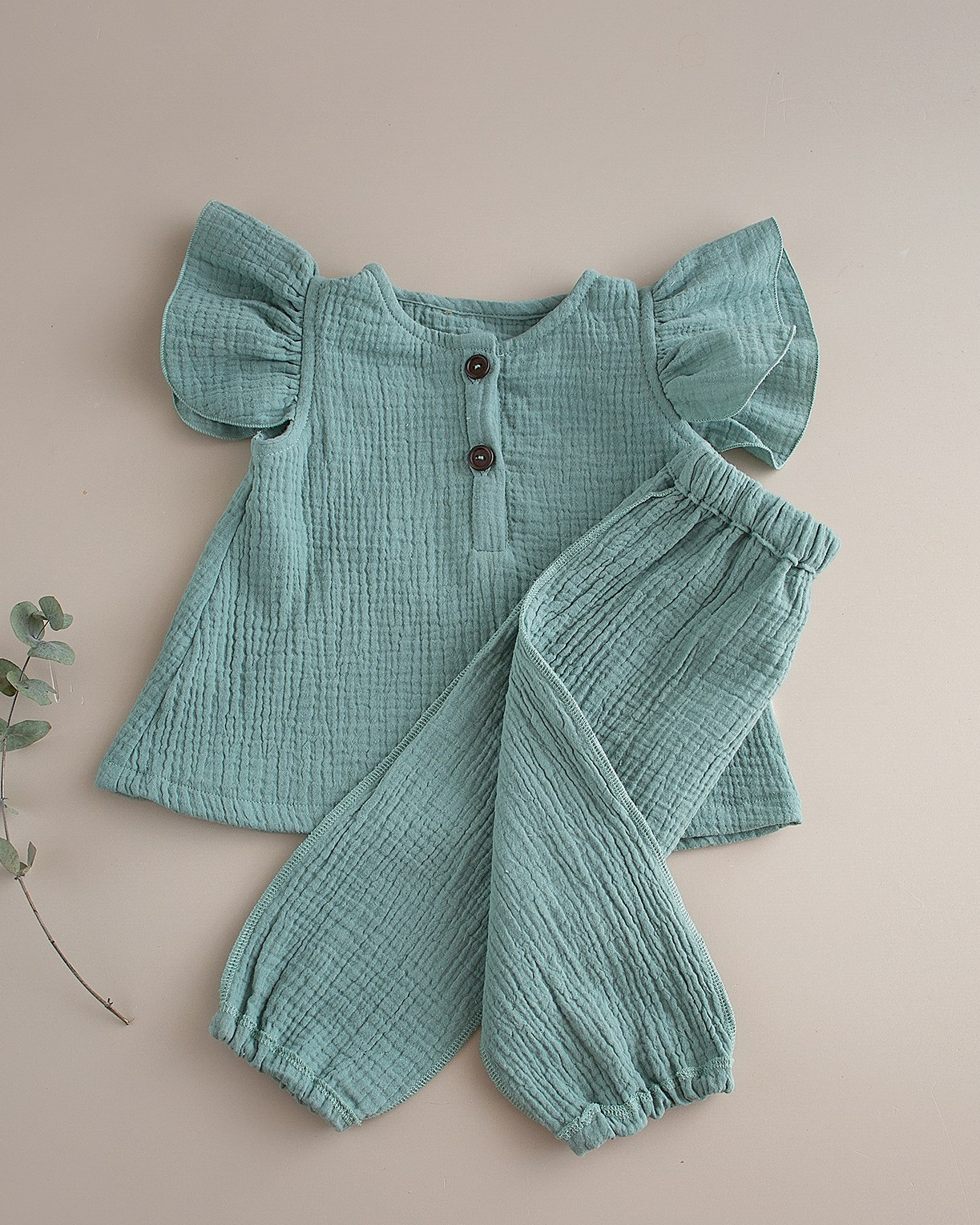 025 Блузка с рукавами-крылышками. Эко-одежда для детей