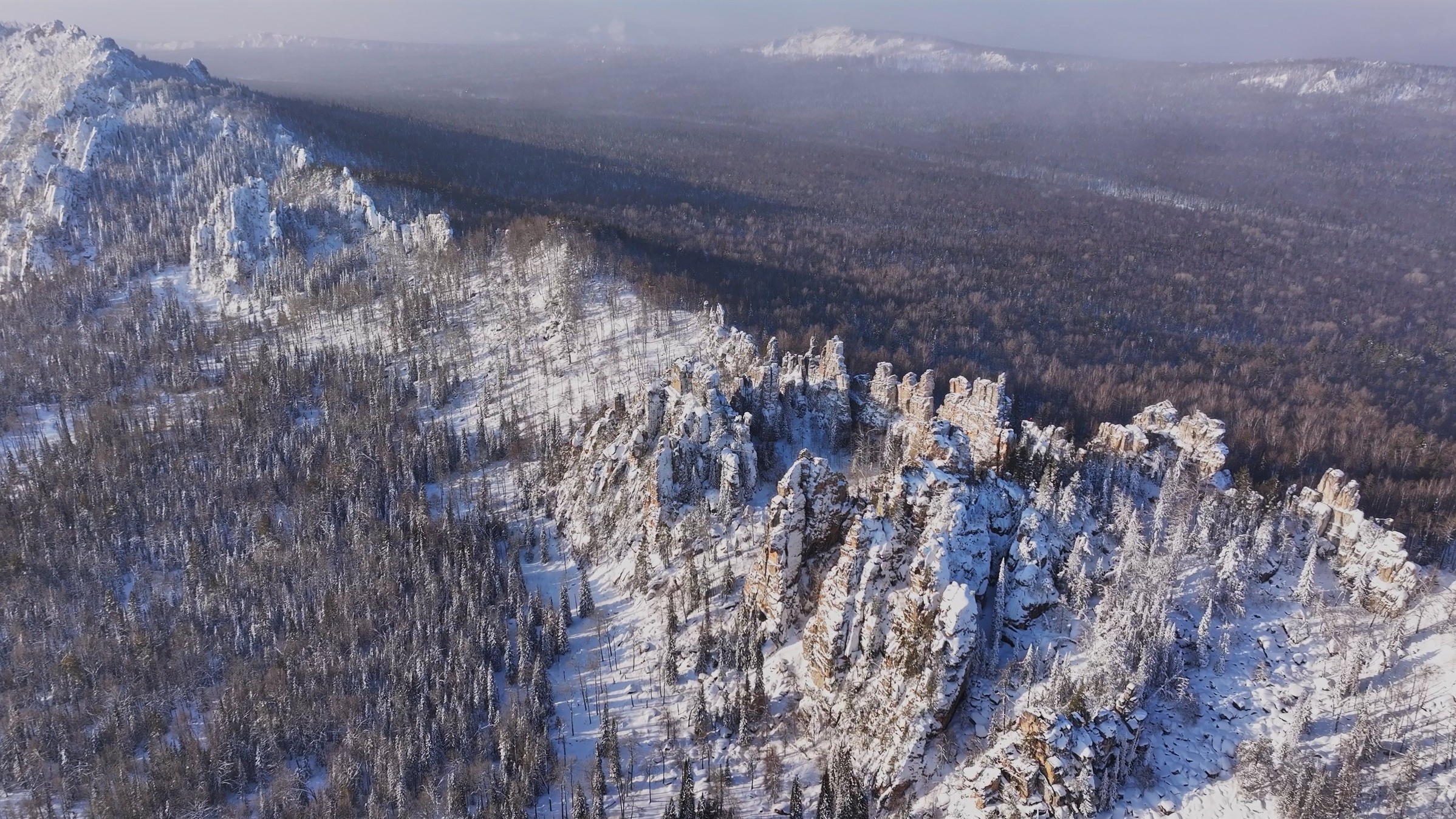 Inzer Teeth in Winter — Southern Urals Aerial Film
