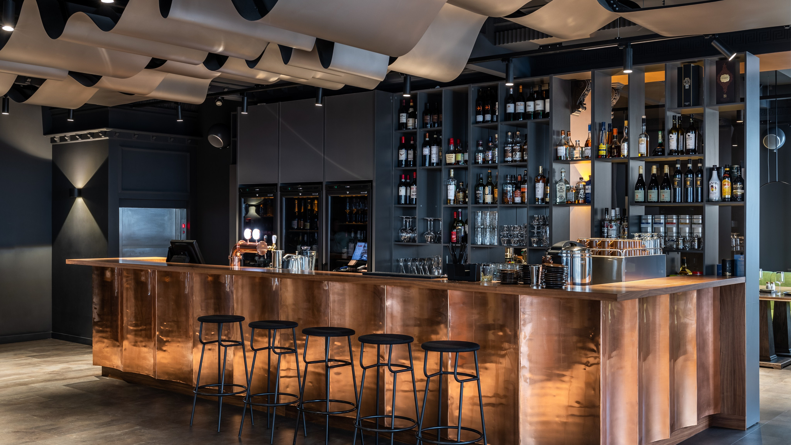 TRITONIA restaurant in Saratov Russia designed by QUADRUM STUDIO