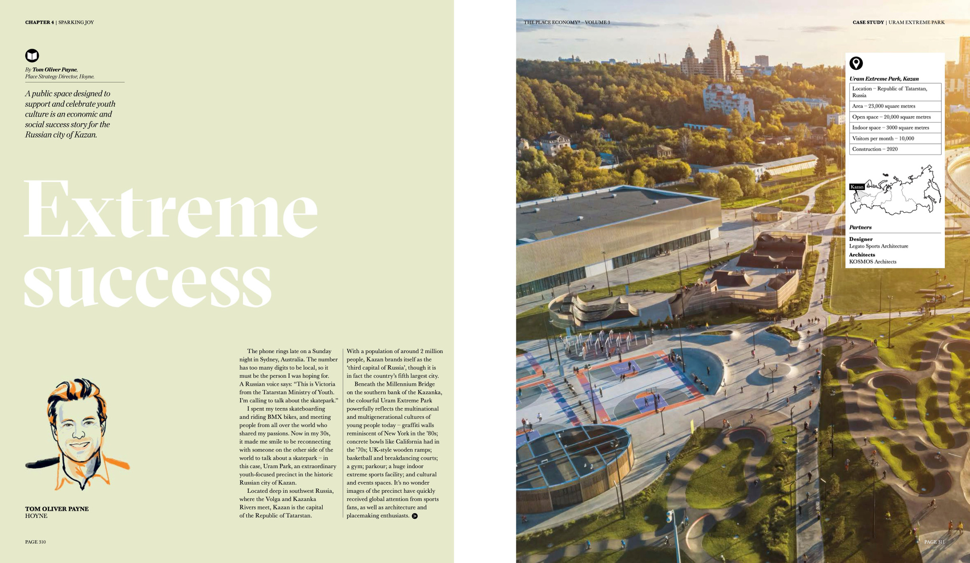 Внутренний разворот книги The Place Economy с работами фотографа из Казани