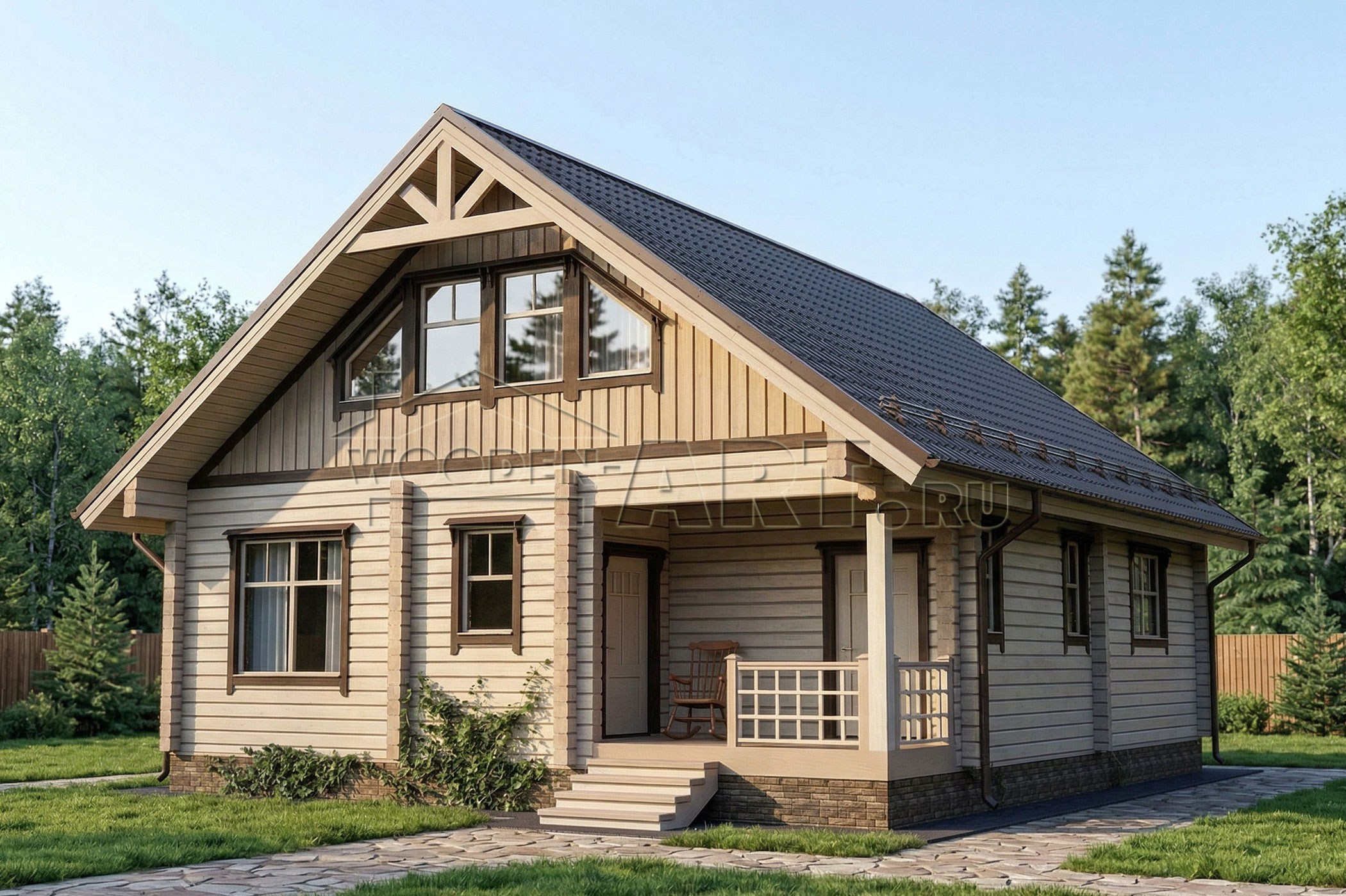 «Холмогоры» 193 кв. м. Проекты деревянных домов. Архитектор Ольга Мальцева