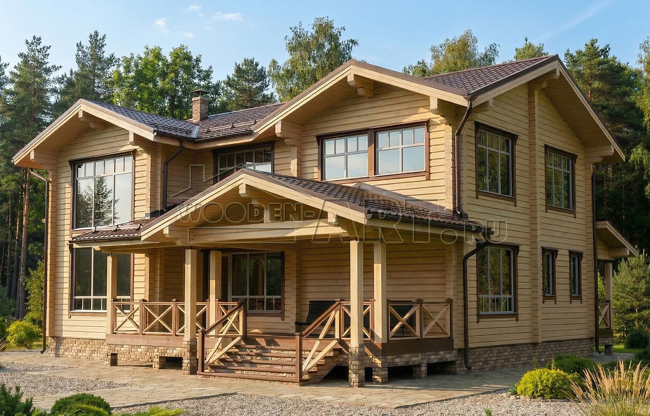 «Лесогорье» 321 кв. м. Проекты деревянных домов. Архитектор Ольга Мальцева