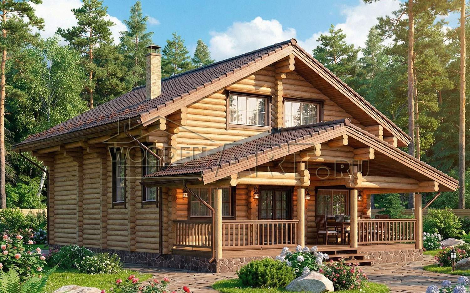 «Белый берег» 228 кв. м. Проекты деревянных домов. Архитектор Ольга Мальцева