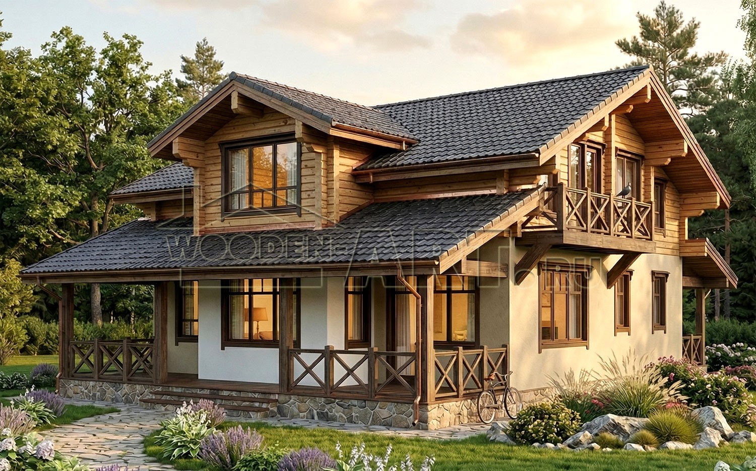 «Тихоново» 292 кв. м. Проекты деревянных домов. Архитектор Ольга Мальцева