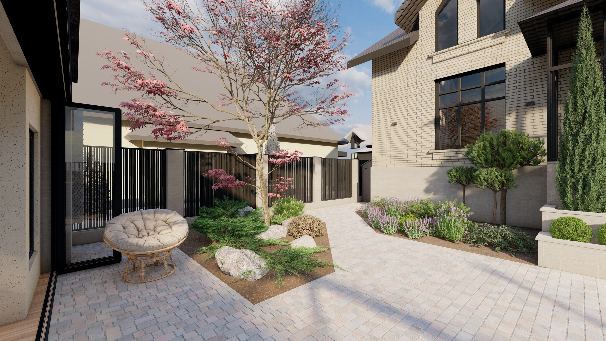 Ландшафтный проект участка г. Георгиевск. Студия интерьерного и ландшафтного дизайна