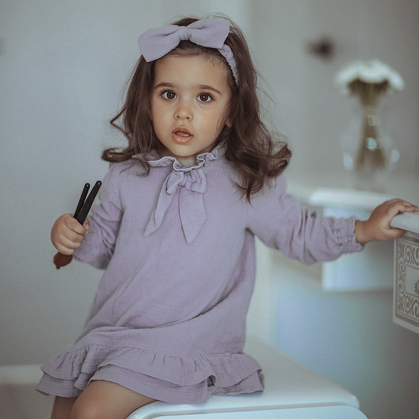 036 Платье с бантиком. Эко-одежда для детей