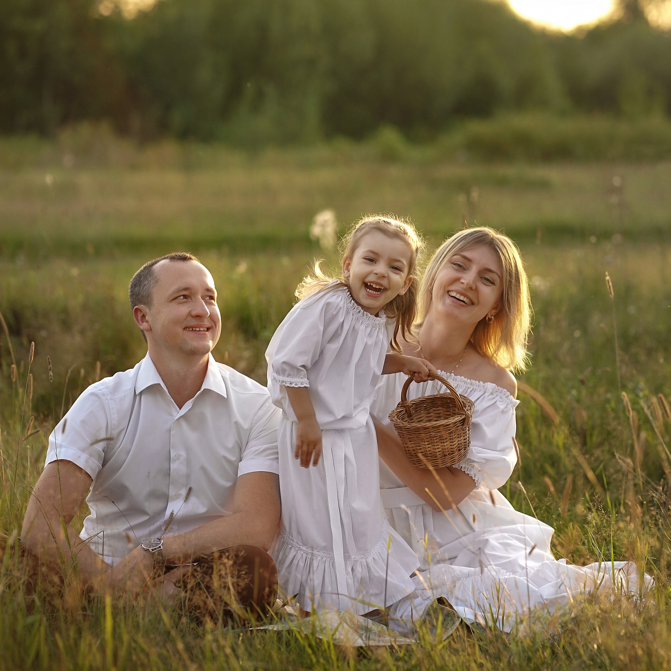 семья на пикнике на природе