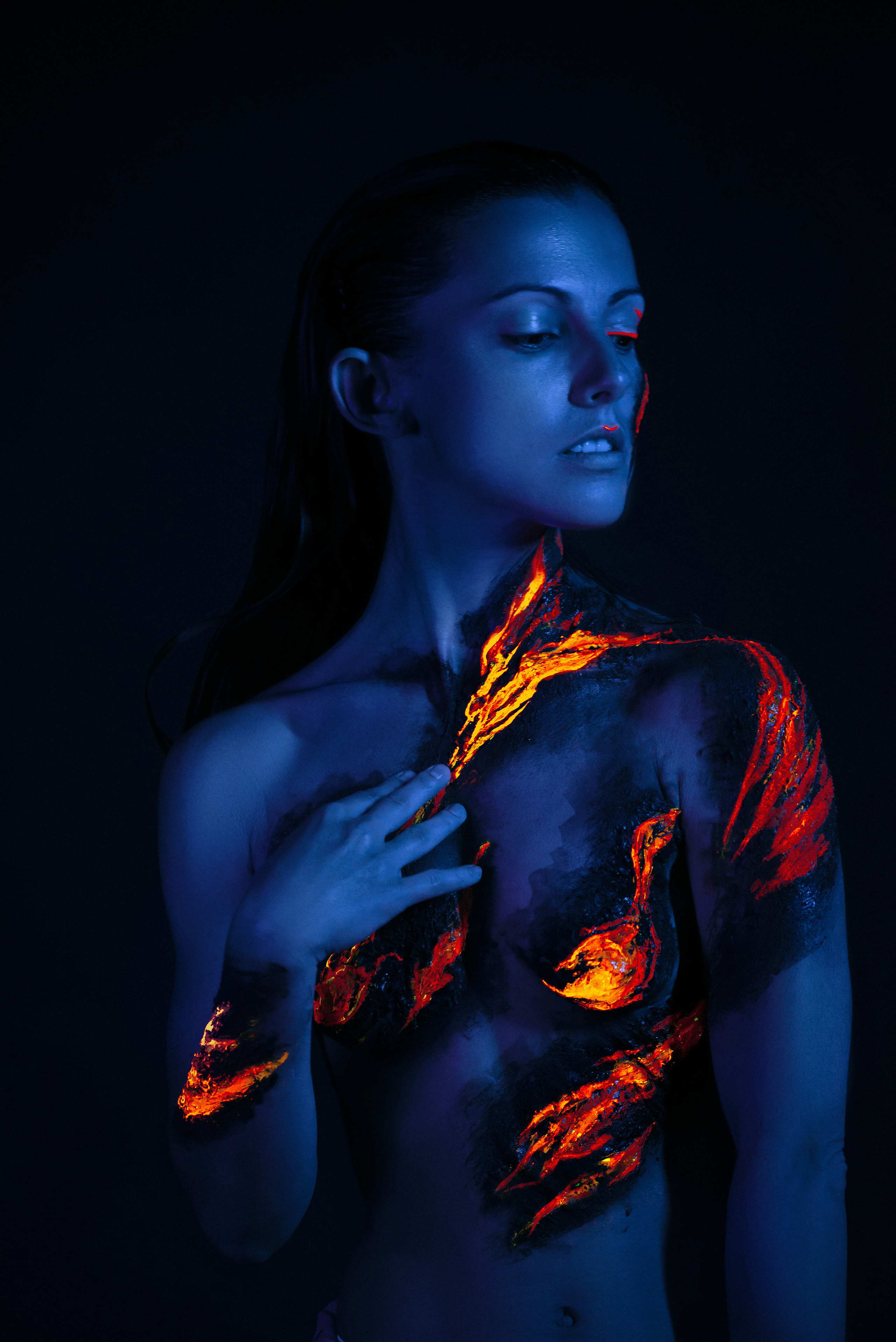 Бодиарт лава. Гармония и детали в фотографии Фото продакшен