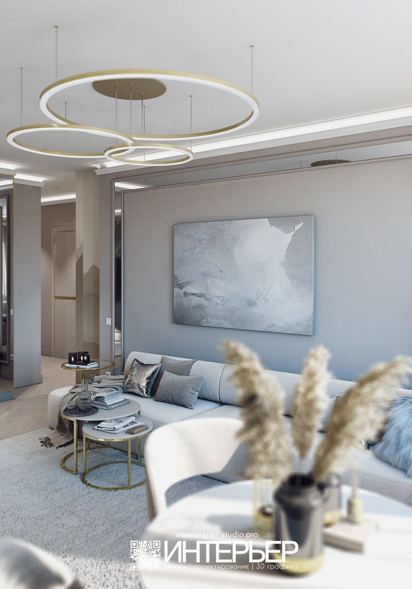 Квартира в г. Краснодар ЖК «Урал». Дизайн интерьера, 3D визуализация и 3D моделирование. Создание проектов и чертежей. КМВ: Кисловодск, Пятигорск, Ессентуки и удаленно