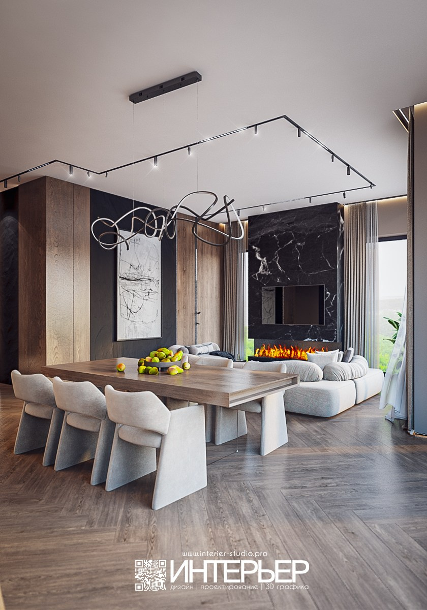 Дизайн-проект дома Тамирлана. Зона Гостиной, Кухни, Прихожей. Дизайн интерьера, 3D визуализация и 3D моделирование. Создание проектов и чертежей. КМВ: Кисловодск, Пятигорск, Ессентуки и удаленно