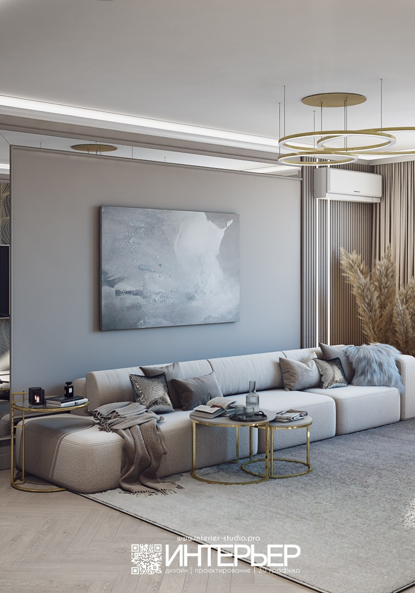 Квартира в г. Краснодар ЖК «Урал». Дизайн интерьера, 3D визуализация и 3D моделирование. Создание проектов и чертежей. КМВ: Кисловодск, Пятигорск, Ессентуки и удаленно