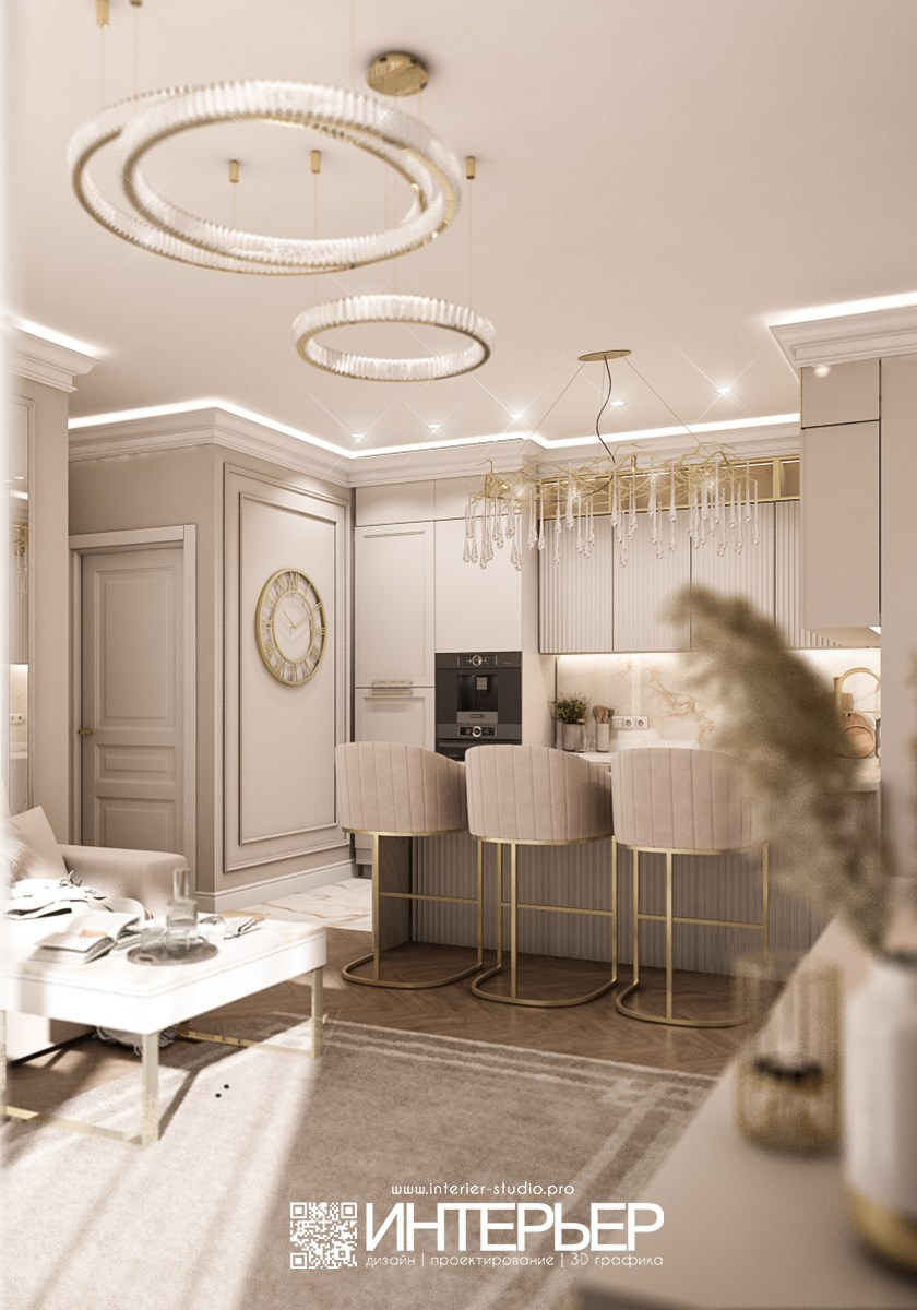 Квартира Амро и Валентины г. Москва. Дизайн интерьера, 3D визуализация и 3D моделирование. Создание проектов и чертежей. КМВ: Кисловодск, Пятигорск, Ессентуки и удаленно