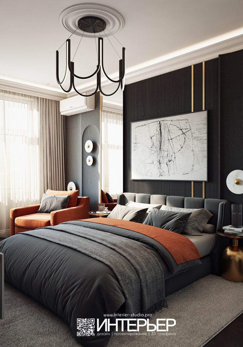 Дизайн-проект квартиры 45 кв. м в ЖК «Курортный» г. Пятигорск, КМВ. Дизайн интерьера, 3D визуализация и 3D моделирование. Создание проектов и чертежей. КМВ: Кисловодск, Пятигорск, Ессентуки и удаленно