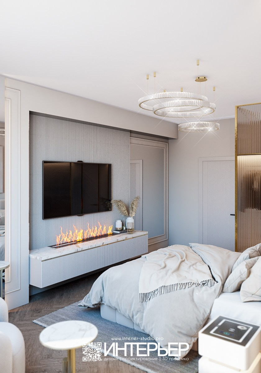 Спальня для Ольги ЖК Парковый. Дизайн интерьера, 3D визуализация и 3D моделирование. Создание проектов и чертежей. КМВ: Кисловодск, Пятигорск, Ессентуки и удаленно