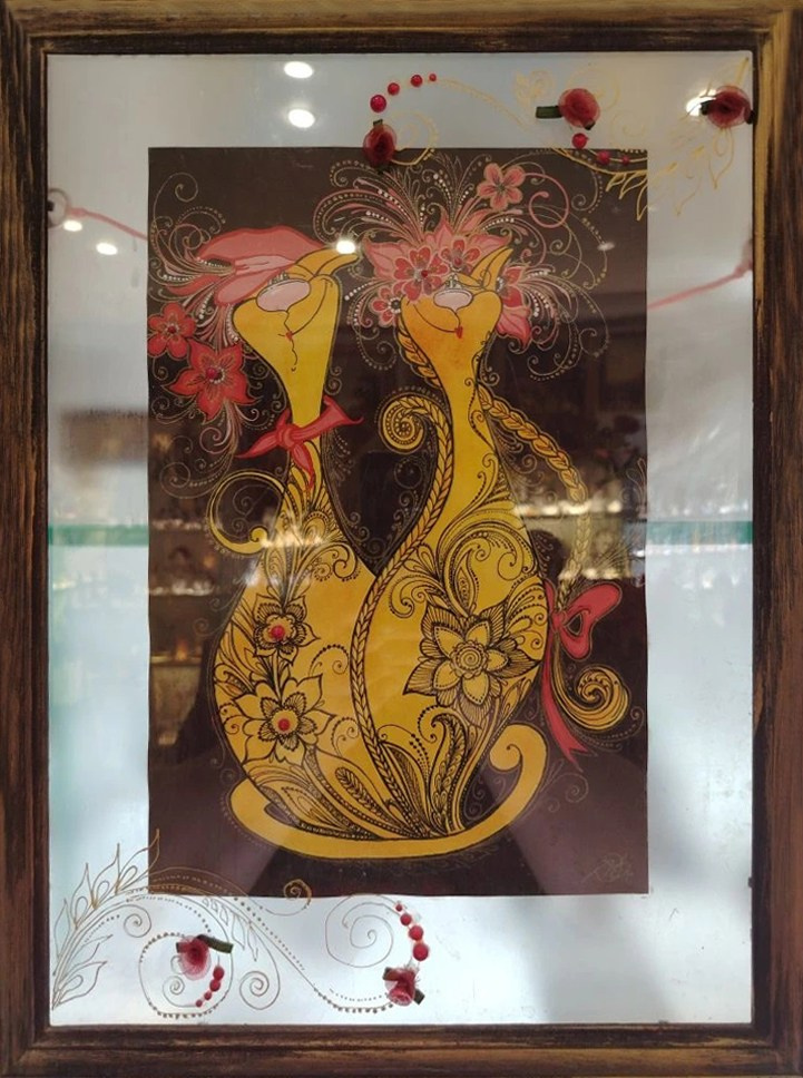 Коты, взаимность, тепло, батик