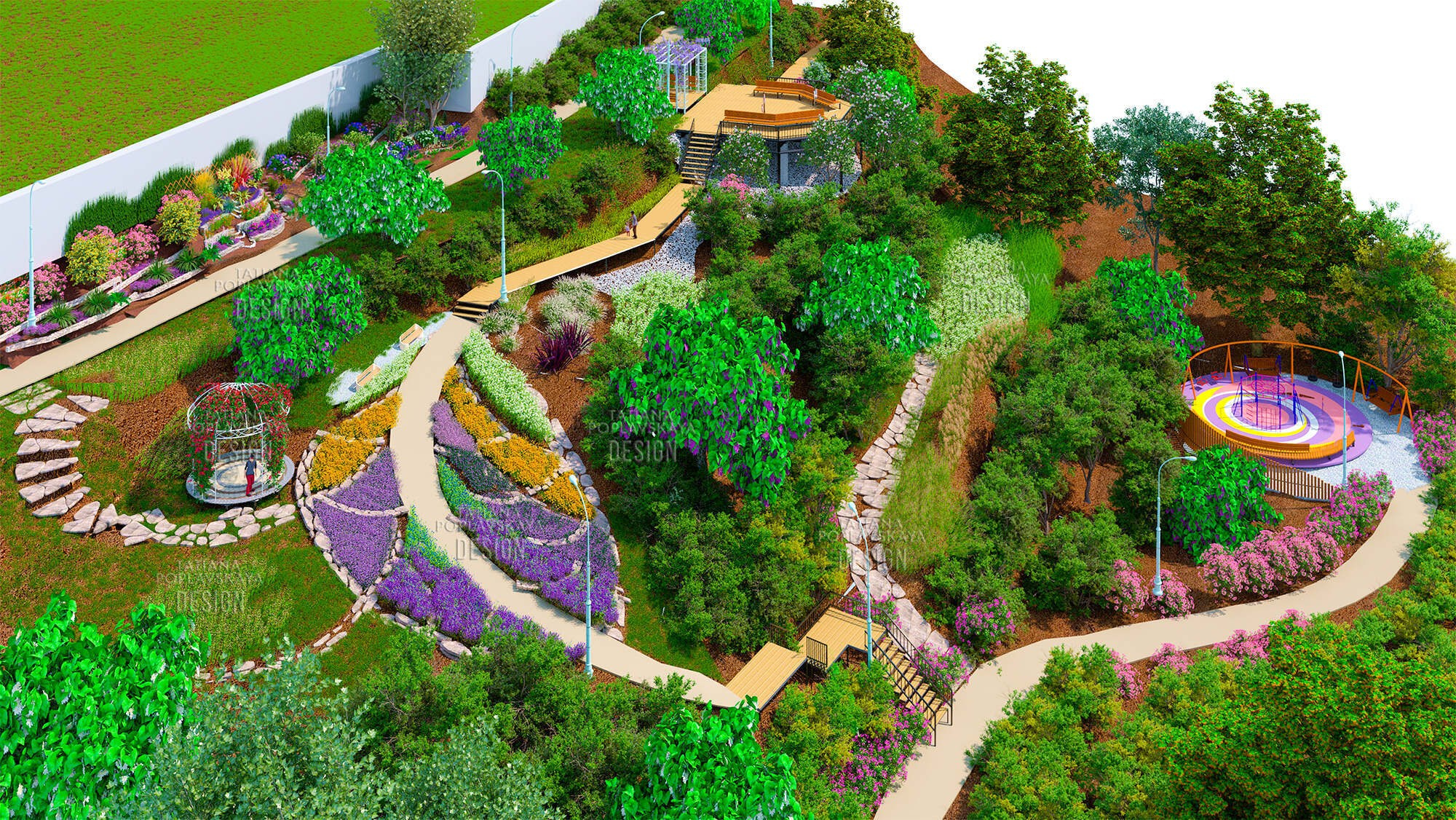 Проект благоустройства парка 80-летия образования Краснодарского края. Интерьерный дизайнер в Сочи Поплавская Татьяна. Проектирование интерьеров и организация процесса ремонта