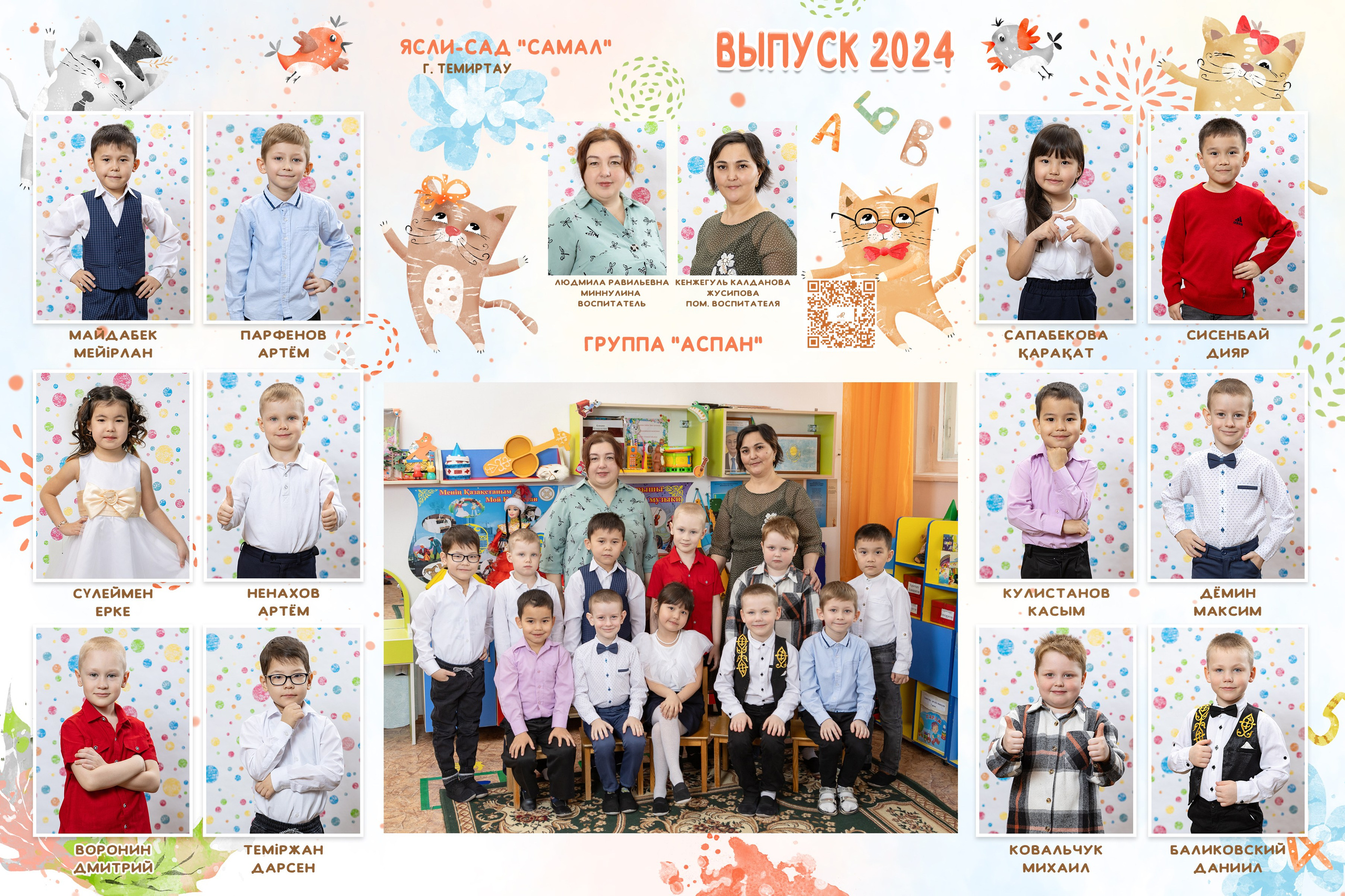 Виньетка с групповой фотографией. Оживающее фото. Казахстан, Караганда, Темиртау. Фотограф Наталья Наконечная