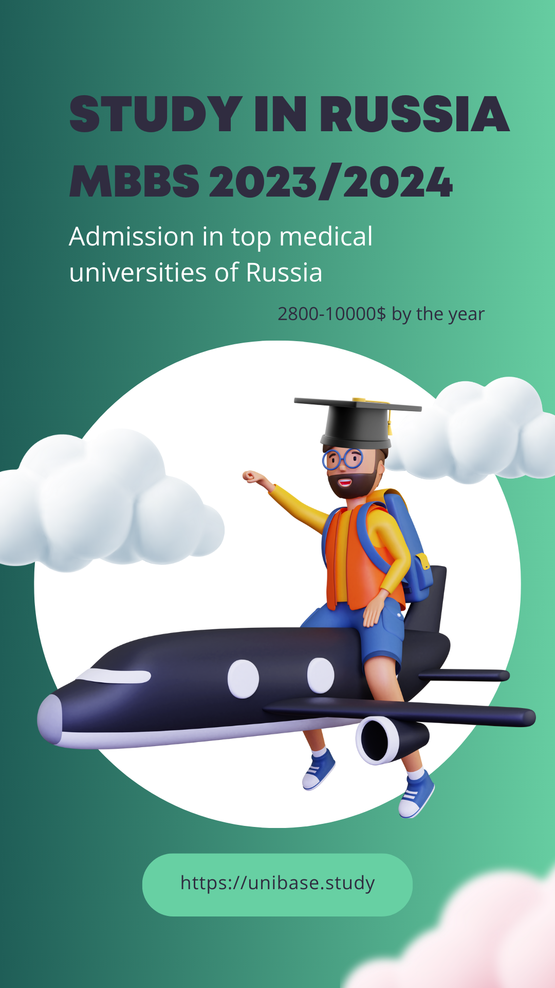 Обучение иностранных абитуриентов в России — Unibase. Таргетолог Кирилл Мольков, таргетирую по всему миру