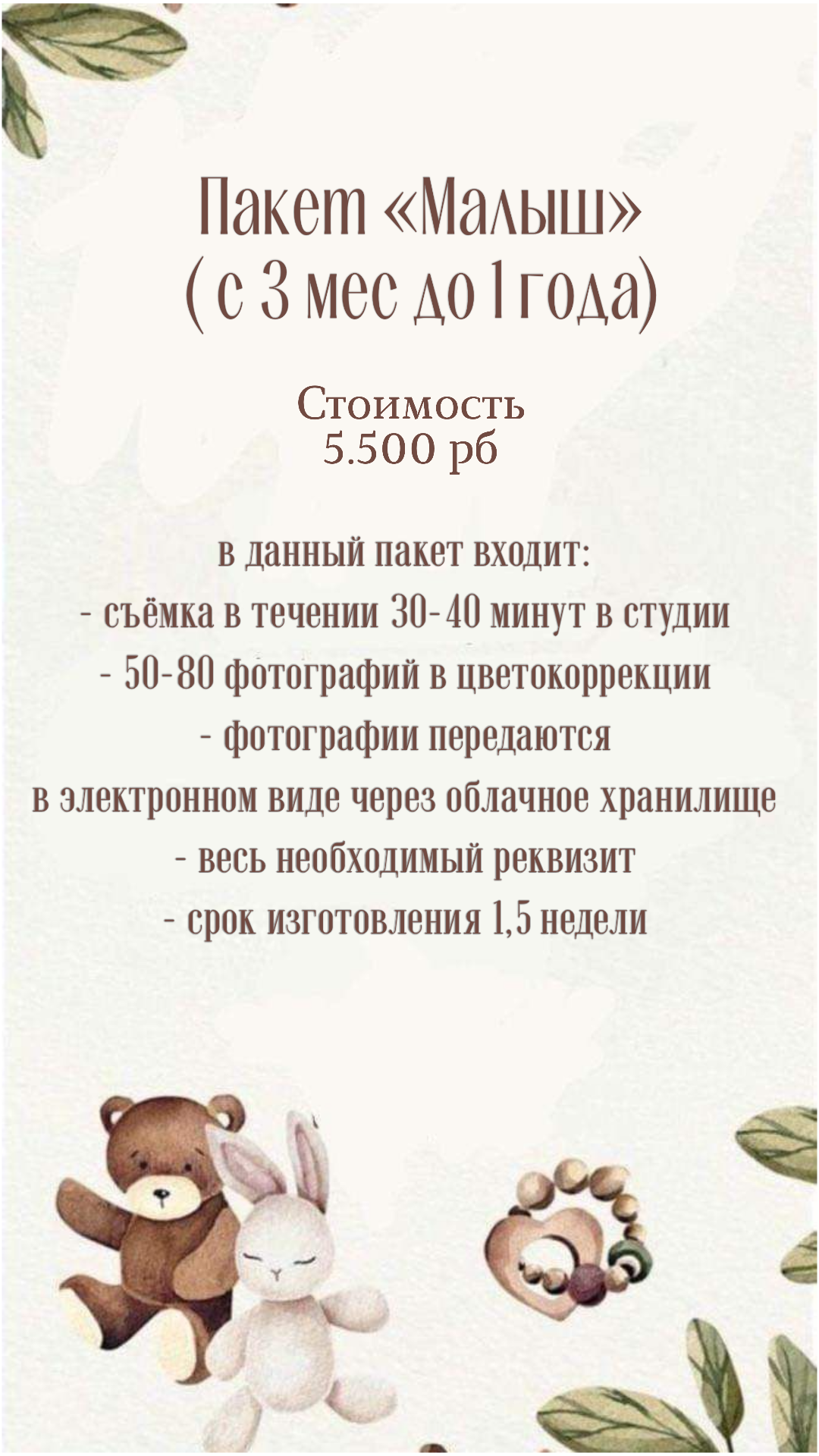 Услуги. Фотограф новорожденных и малышей до года в Мирном Светлана Арбузанова