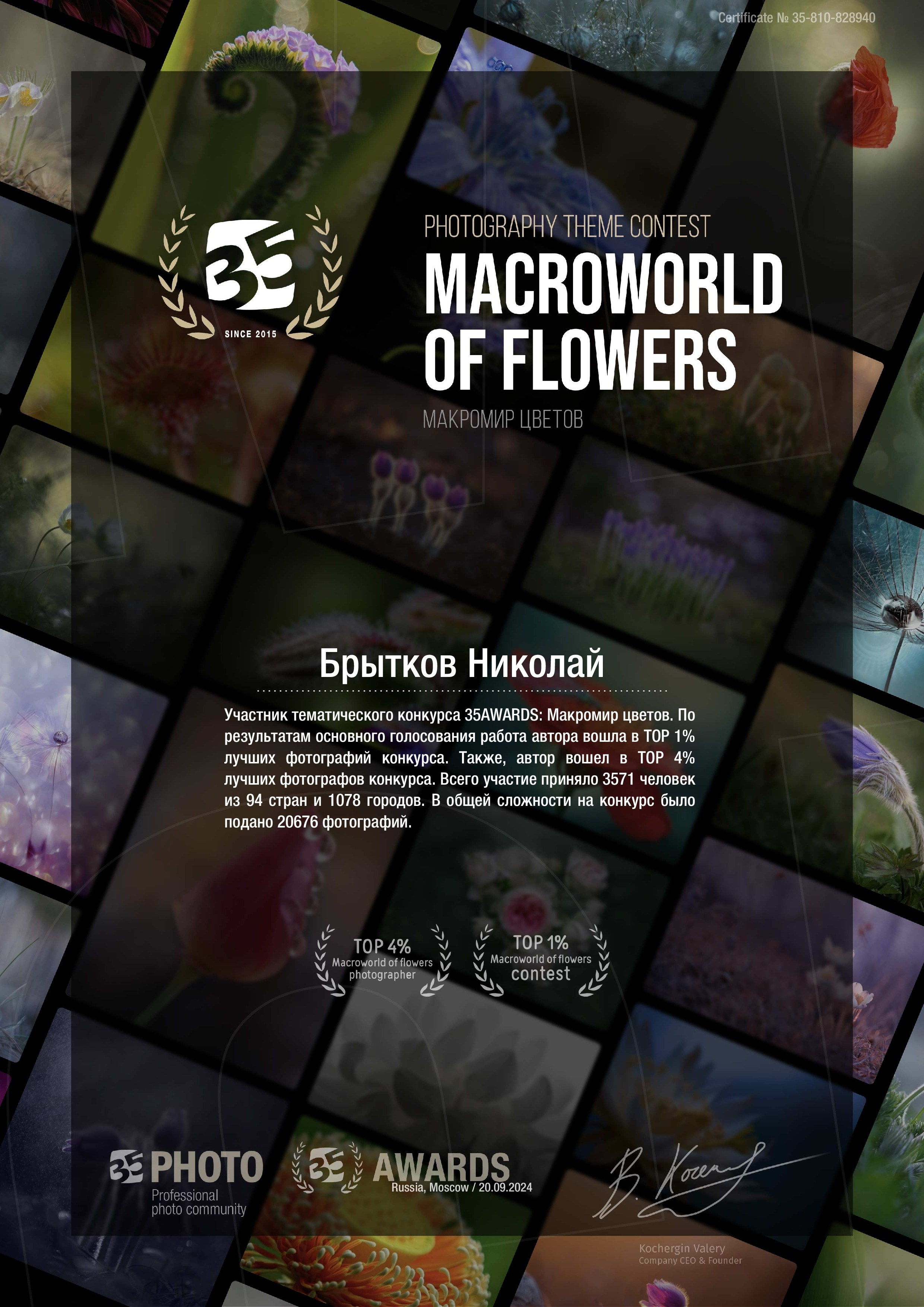 Достижения. Николай Брытков — фотограф в Туле