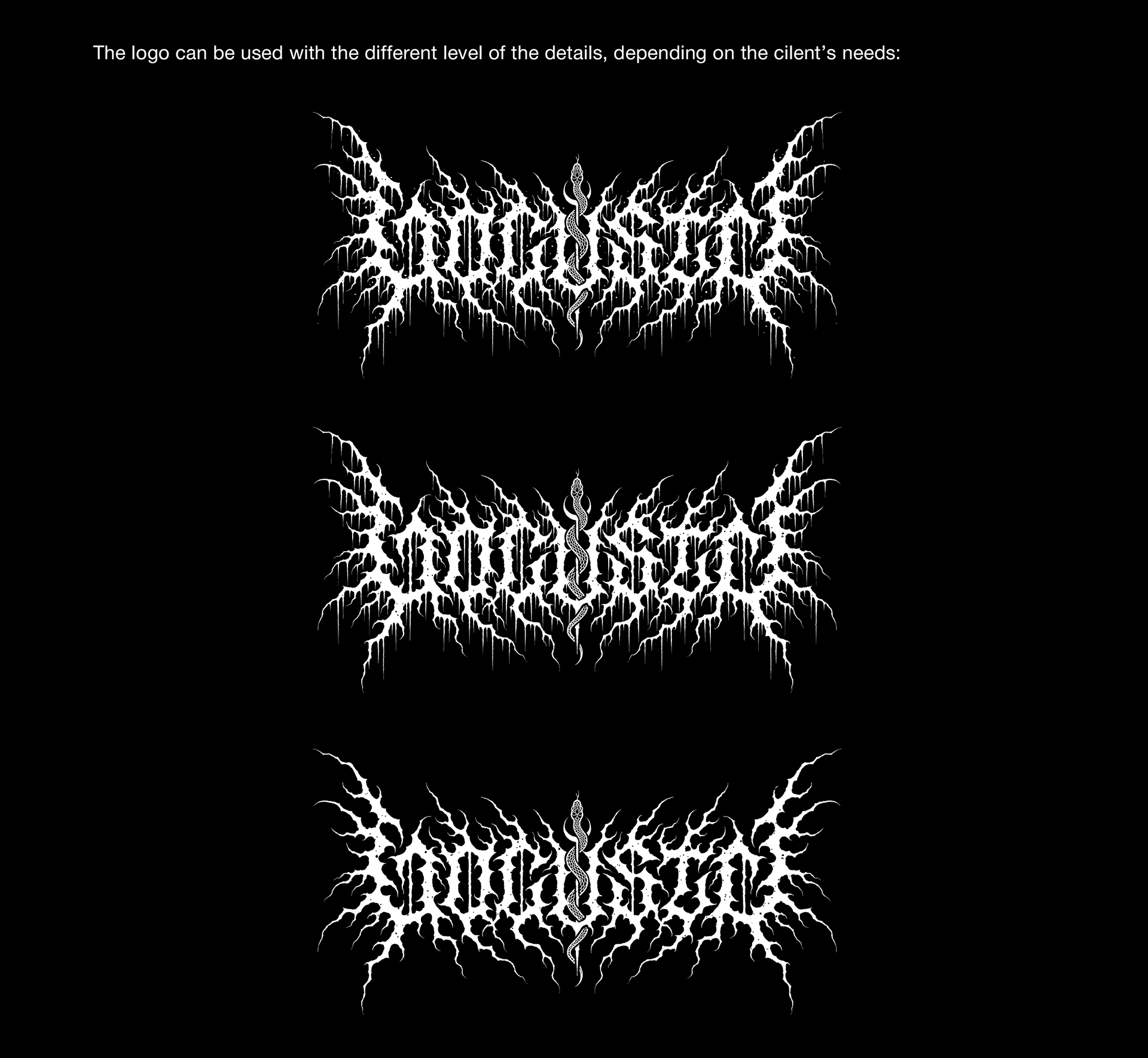 Locusta - metal logo detailing variations