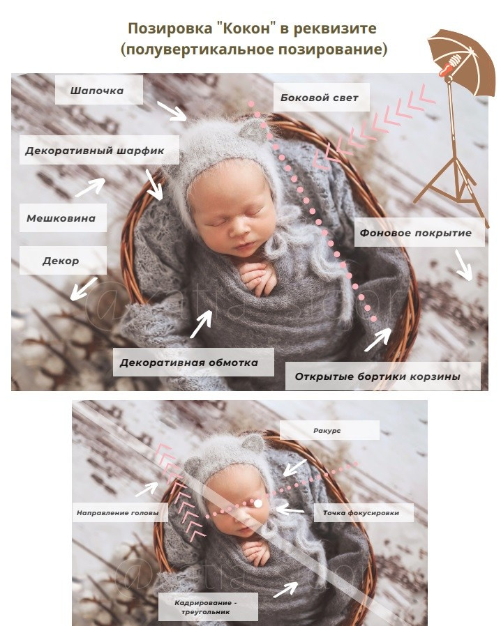 Карта позировок newborn. Катя Сидор — фотограф в Москве