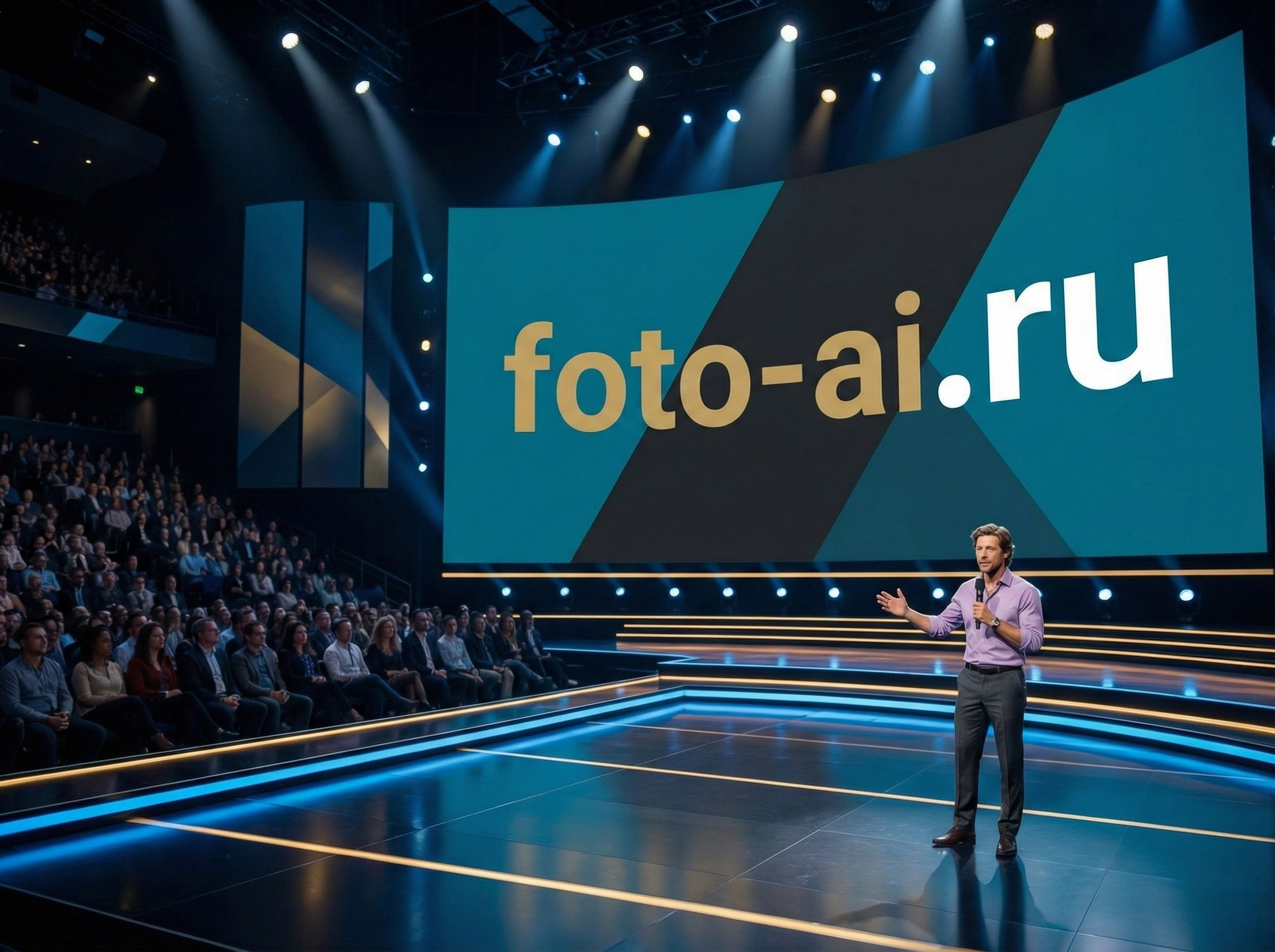 Пример портрета в стиле TED Speaker, сгенерированного нейросетью Foto-AI