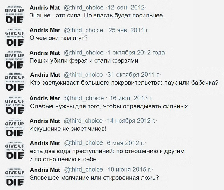 Twitter. ХРОНИКИ ХРОНОСА