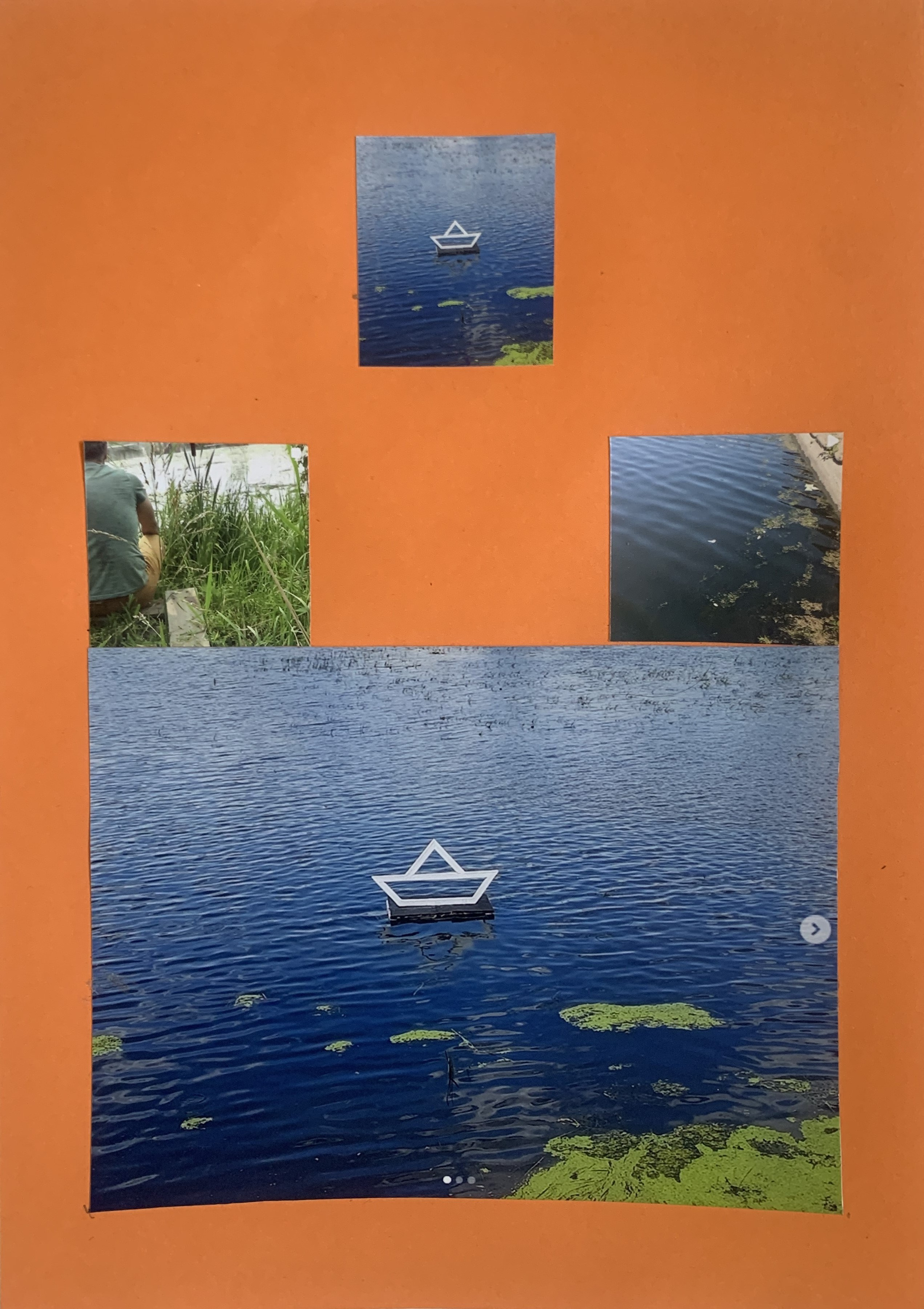 Коллаж "Наблюдение за корабликом, который никуда не плывёт." Олег Семёновых