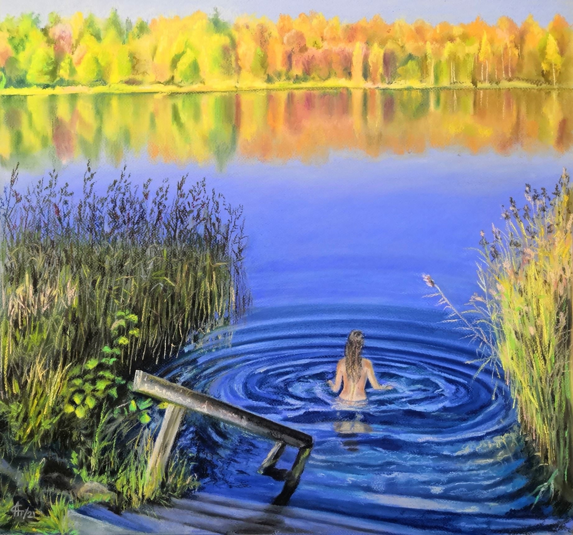 картины, интерьерные картины, пастель, картины маслом, масло, природа, живопись, город, мост, река, монастырь