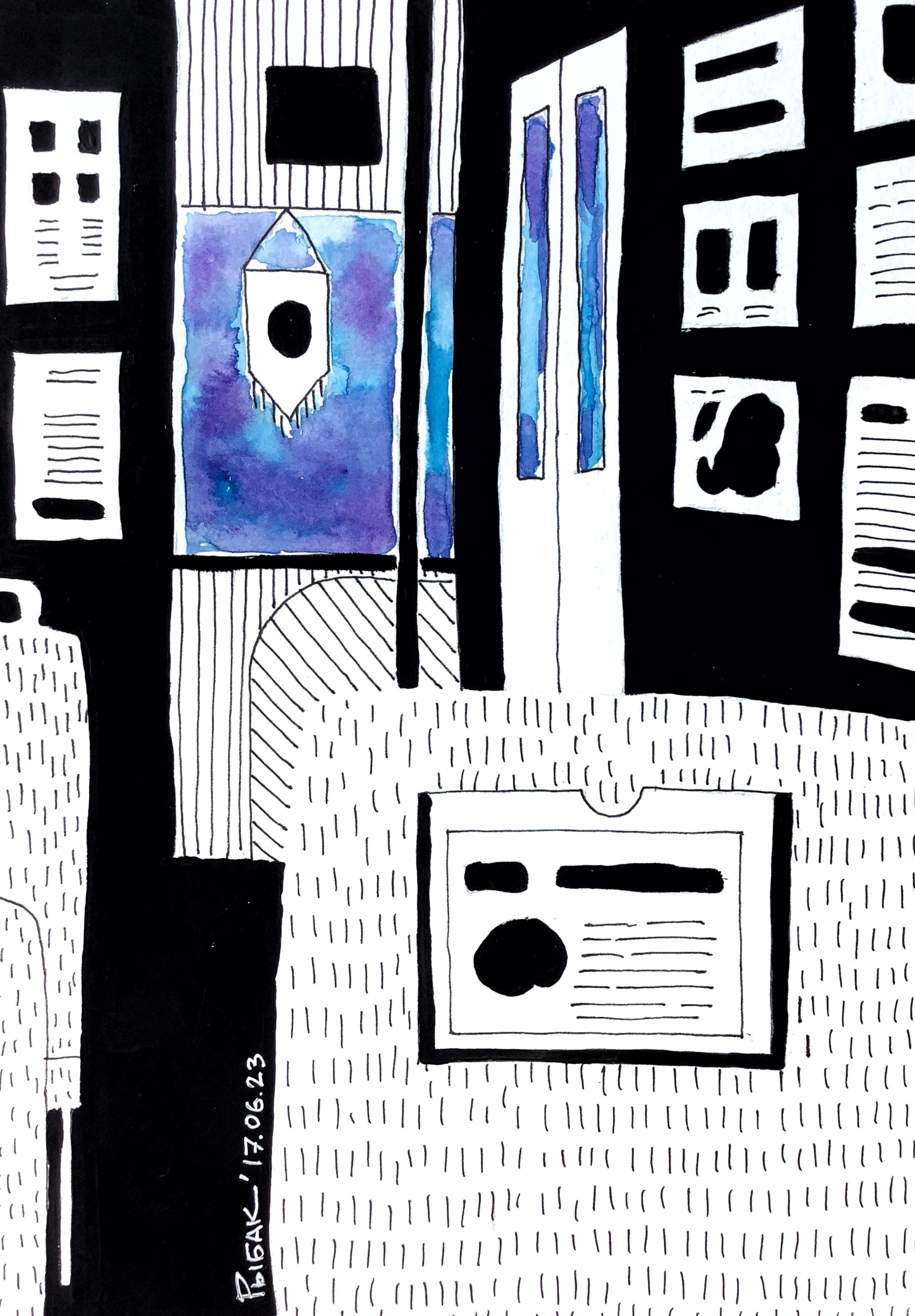 Серия Транспортная Автобусно-таксишная. Художник Рыбак Николай