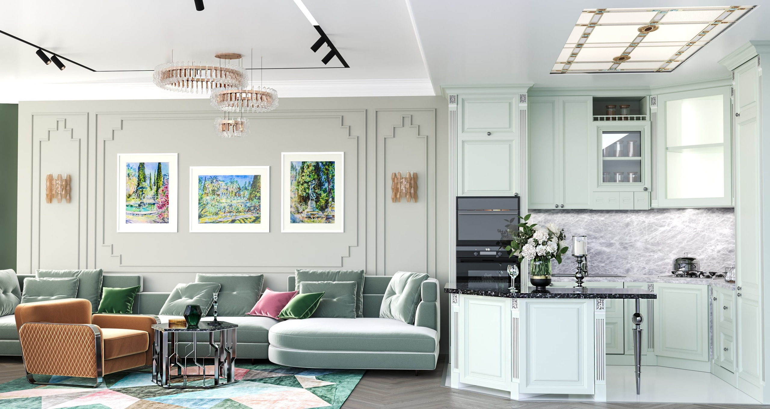 Дизайн проект квартиры в современном Ар деко. Интерьерный дизайнер в Сочи Поплавская Татьяна. Проектирование интерьеров и организация процесса ремонта