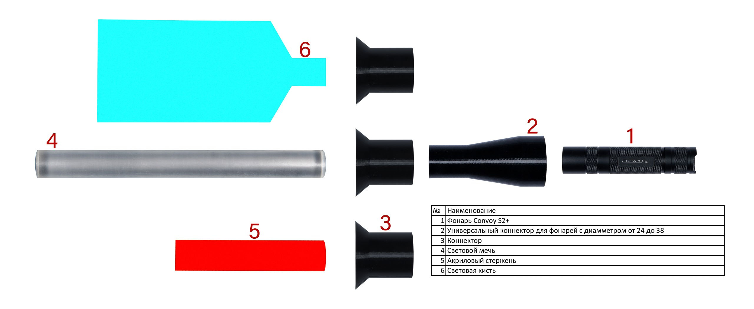Универсальный коннектор для использования фонарей разного диаметра